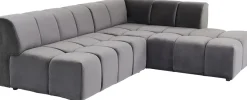KARE Ecksofa Belami Velvet Grau Rechts Fashion