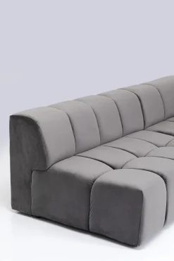 KARE Ecksofa Belami Velvet Grau Rechts Fashion
