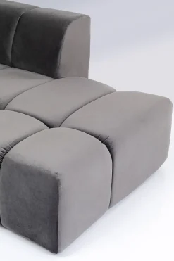 KARE Ecksofa Belami Velvet Grau Rechts Fashion