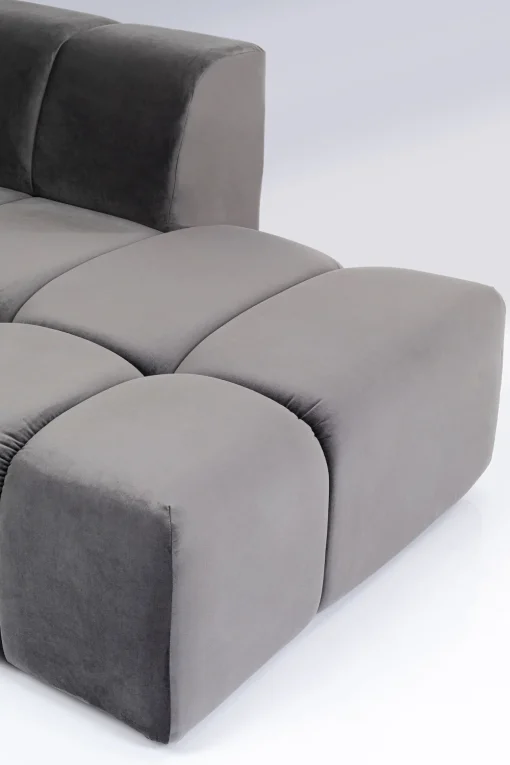 KARE Ecksofa Belami Velvet Grau Rechts Fashion