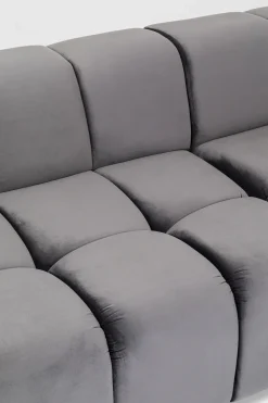 KARE Ecksofa Belami Velvet Grau Rechts Fashion