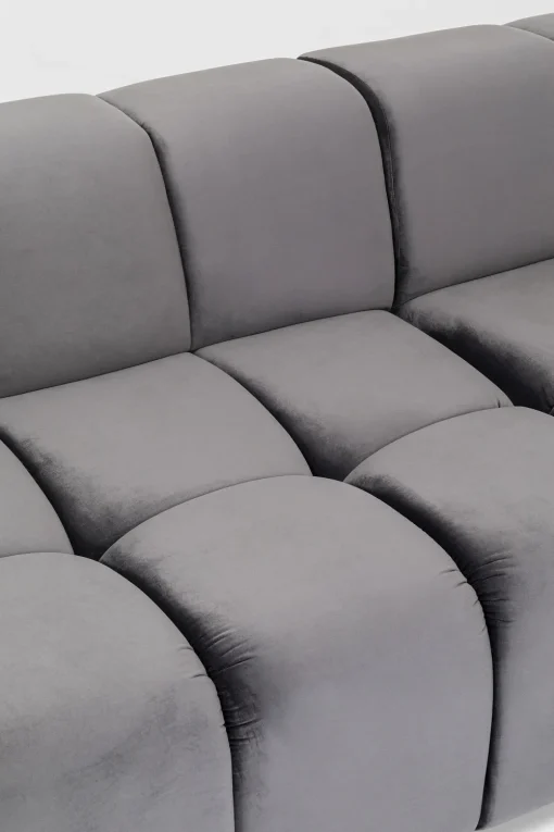 KARE Ecksofa Belami Velvet Grau Rechts Fashion