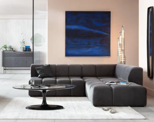 KARE Ecksofa Belami Velvet Grau Rechts Fashion