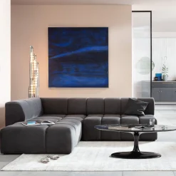 KARE Ecksofa Belami Velvet Grau Links Outlet