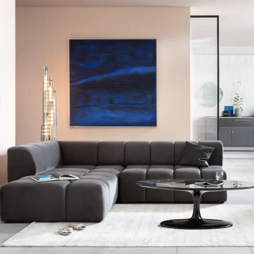 KARE Ecksofa Belami Velvet Grau Links Outlet