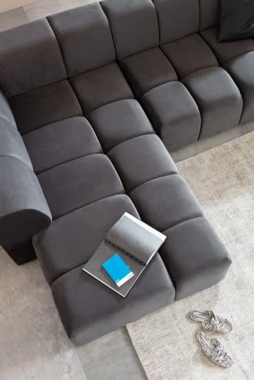 KARE Ecksofa Belami Velvet Grau Links Outlet
