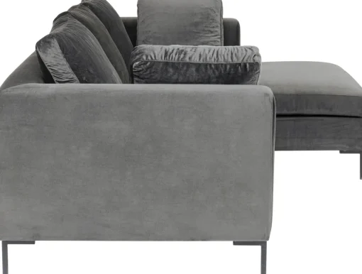 KARE Ecksofa Gianni Velvet Grau 270x167cm Rechts Discount