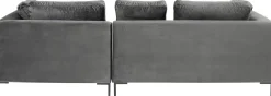 KARE Ecksofa Gianni Velvet Grau 270x167cm Rechts Discount