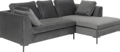 KARE Ecksofa Gianni Velvet Grau 270x167cm Rechts Discount