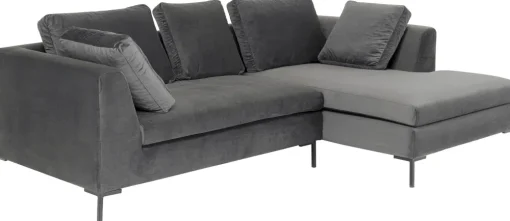 KARE Ecksofa Gianni Velvet Grau 270x167cm Rechts Discount