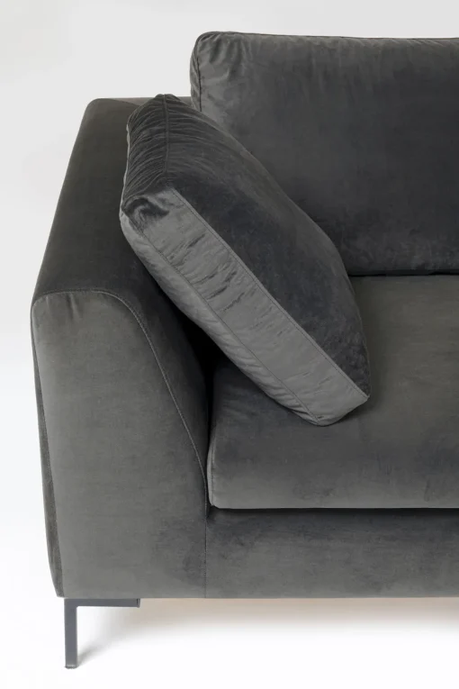 KARE Ecksofa Gianni Velvet Grau 270x167cm Rechts Discount