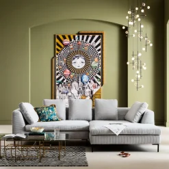 KARE Ecksofa Gianni Cord Grau Rechts New