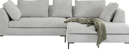 KARE Ecksofa Gianni Cord Grau Rechts New