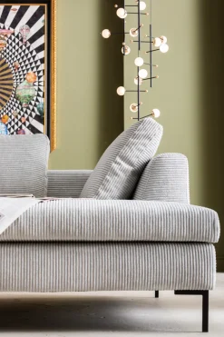 KARE Ecksofa Gianni Cord Grau Rechts New