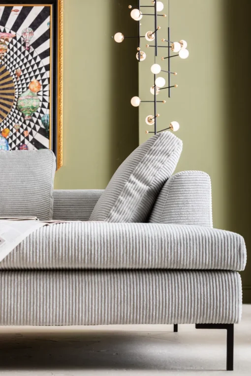 KARE Ecksofa Gianni Cord Grau Rechts New