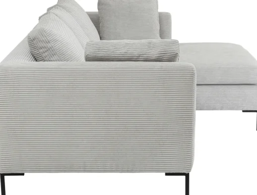 KARE Ecksofa Gianni Cord Grau Rechts New