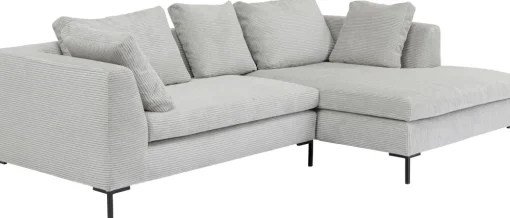 KARE Ecksofa Gianni Cord Grau Rechts New