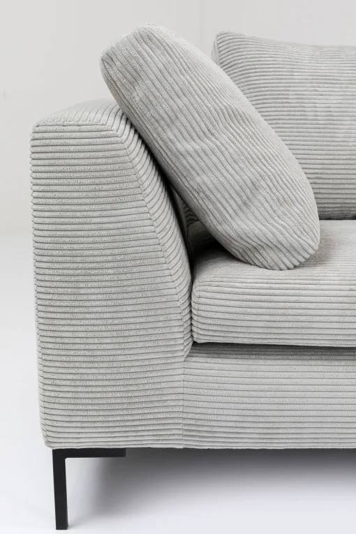 KARE Ecksofa Gianni Cord Grau Rechts New