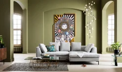 KARE Ecksofa Gianni Cord Grau Rechts New