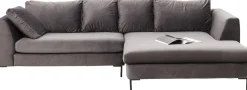 KARE Ecksofa Gianni Velvet Grau Rechts Schwarz Outlet