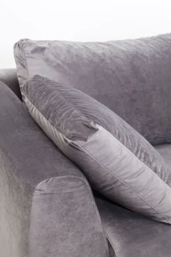 KARE Ecksofa Gianni Velvet Grau Rechts Schwarz Outlet