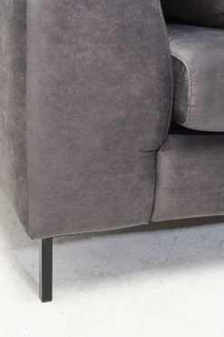 KARE Ecksofa Gianni Velvet Grau Rechts Schwarz Outlet