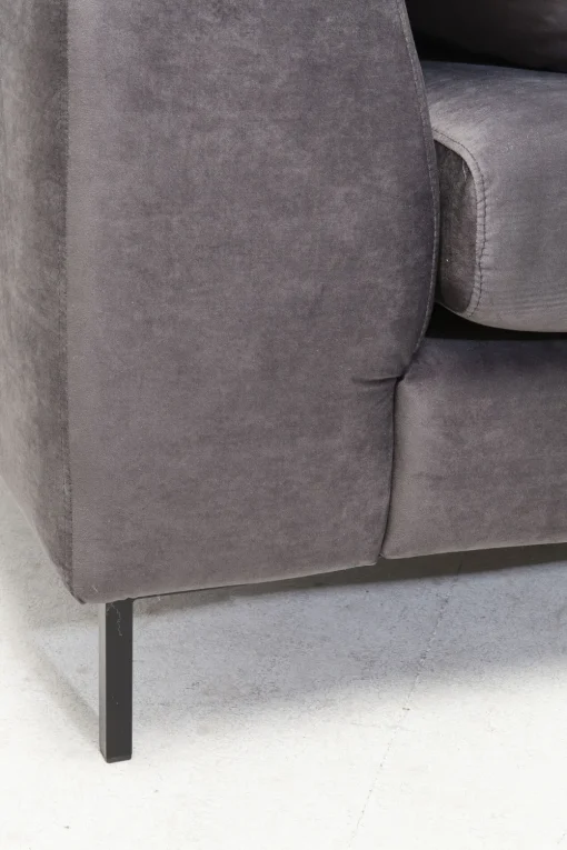 KARE Ecksofa Gianni Velvet Grau Rechts Schwarz Outlet