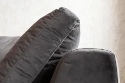 KARE Ecksofa Gianni Velvet Grau Rechts Schwarz Outlet