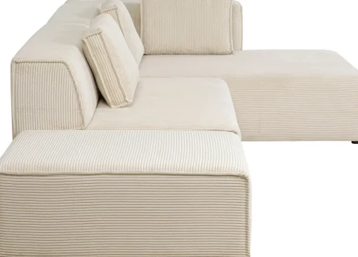 KARE Ecksofa Infinity Ottomane Cord Creme Rechts Best