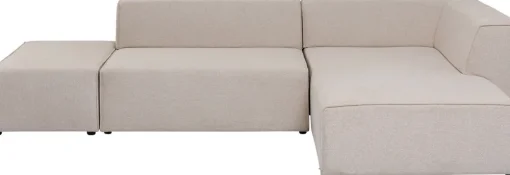 KARE Ecksofa Infinity Ottomane Creme Rechts Fashion