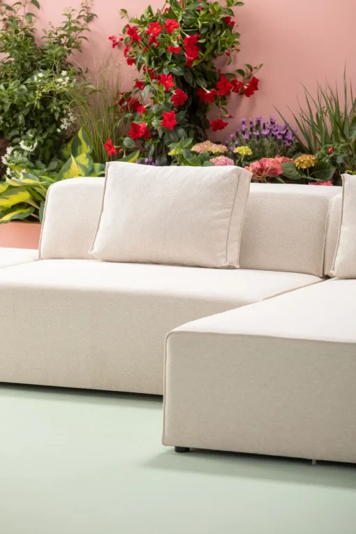KARE Ecksofa Infinity Ottomane Creme Rechts Fashion