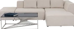 KARE Ecksofa Infinity Ottomane Creme Rechts Fashion