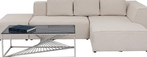 KARE Ecksofa Infinity Ottomane Creme Rechts Fashion