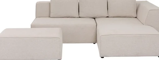 KARE Ecksofa Infinity Ottomane Creme Rechts Fashion