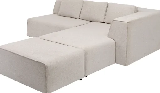 KARE Ecksofa Infinity Ottomane Creme Rechts Fashion