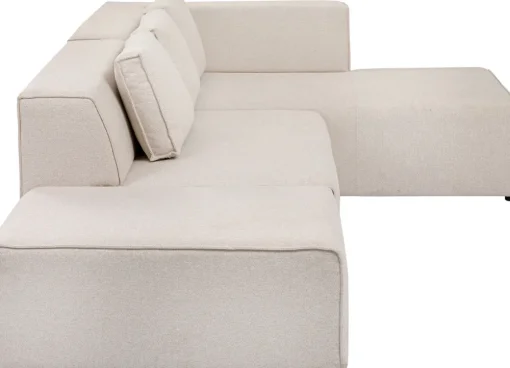 KARE Ecksofa Infinity Ottomane Creme Rechts Fashion