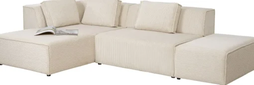 KARE Ecksofa Infinity Ottomane Cord Creme Links Discount