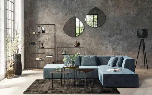 KARE Ecksofa Infinity Velvet Ocean Rechts New
