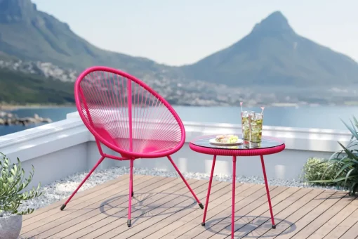KARE Gartenset Acapulco 2tlg Mono Pink Clearance