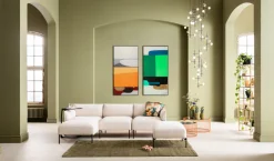 KARE Gerahmtes Bild Abstract Shapes Orange 73x143cm Hot