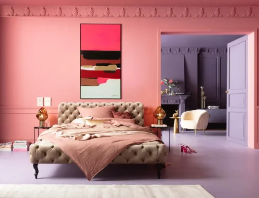 KARE Gerahmtes Bild Abstract Shapes Pink 73x143cm New