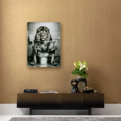 KARE Glasbild Bath Lion 60x80cm Clearance