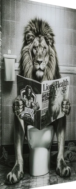 KARE Glasbild Bath Lion 60x80cm Clearance