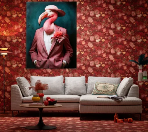 KARE Glasbild Mister Flamingo 120x160cm Discount