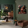 KARE Glasbild Muse Peacock 100x100cm Fashion