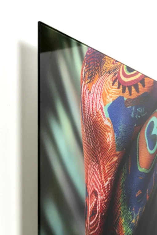 KARE Glasbild Muse Peacock 100x100cm Fashion