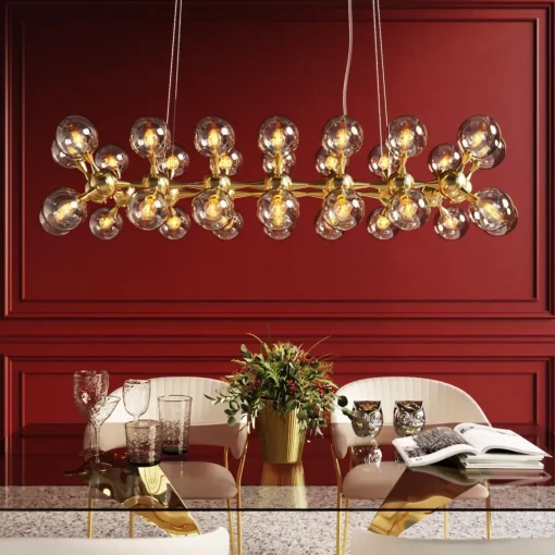 KARE Hängeleuchte Atomic Balls Brass 140cm Fashion