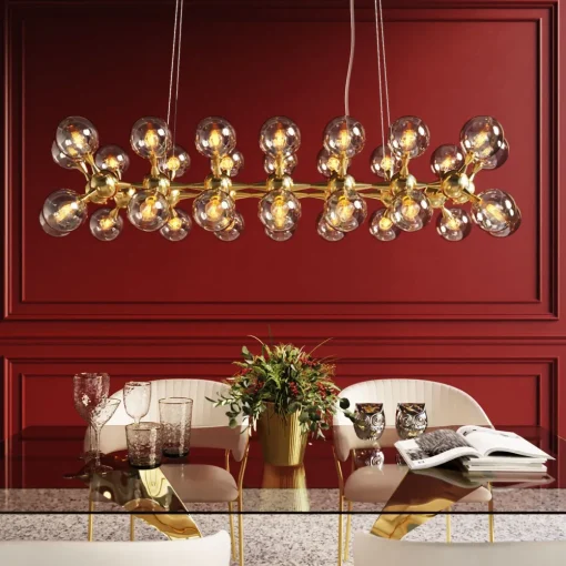 KARE Hängeleuchte Atomic Balls Brass 140cm Fashion