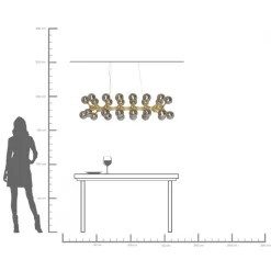 KARE Hängeleuchte Atomic Balls Brass 140cm Fashion