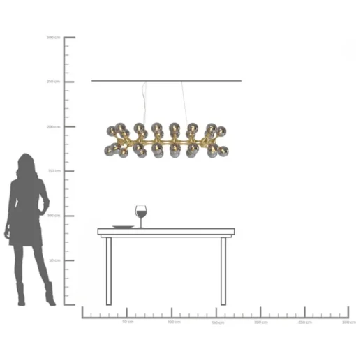 KARE Hängeleuchte Atomic Balls Brass 140cm Fashion